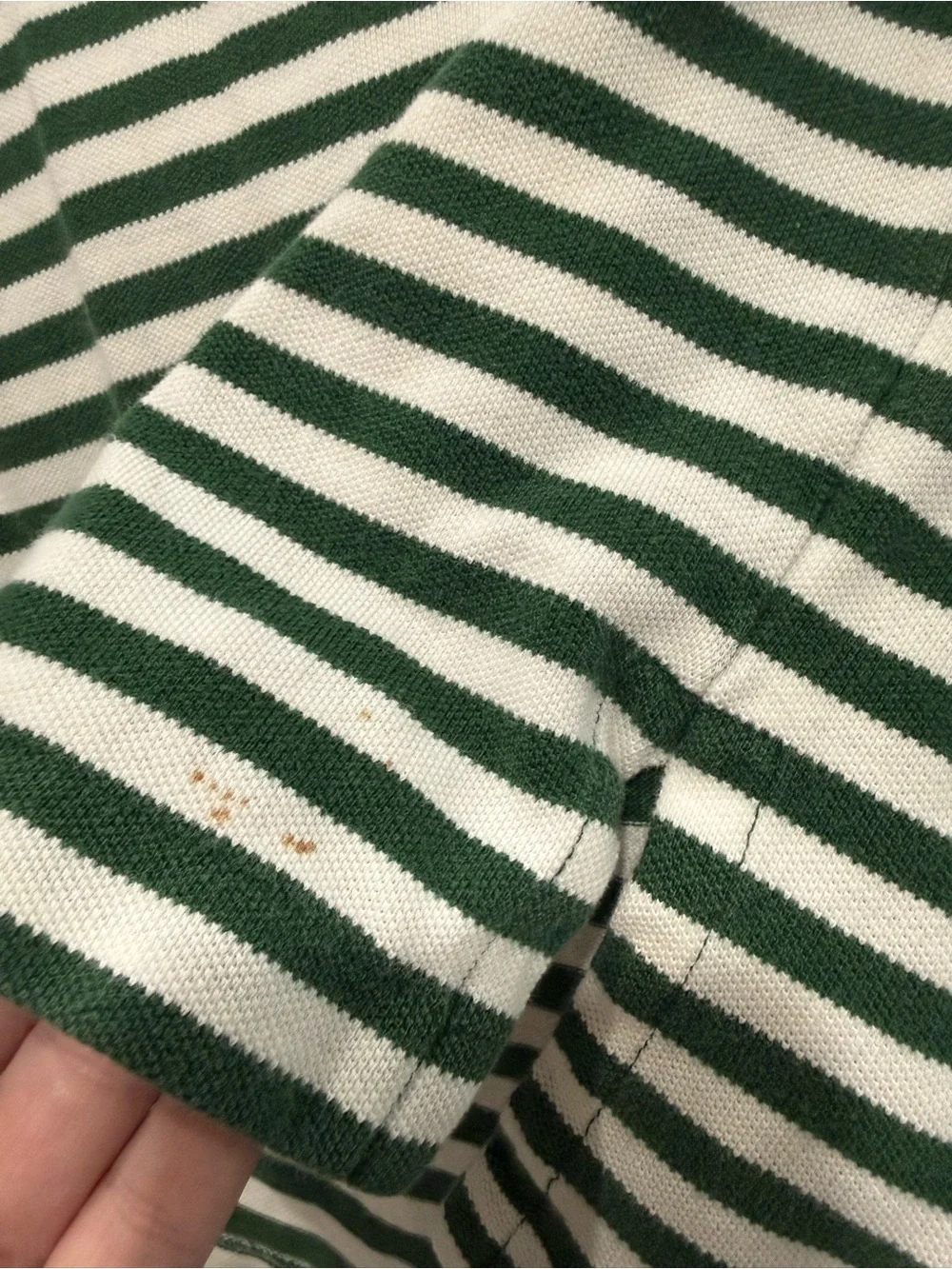 Ralph Lauren Green & Cream Striped Polo Shirt